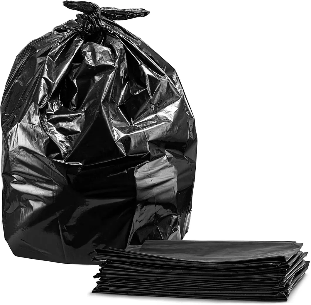 Portable Disposable Large Plastic Yard Waste Trash Packaging Flat Garbage Bag