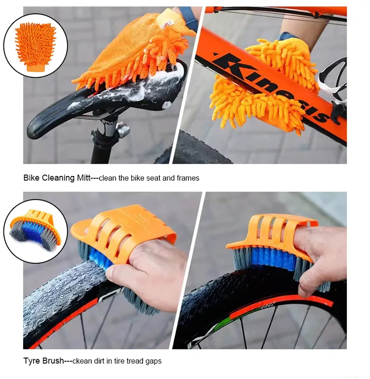 Professional Cycling Equipment Bicycle Cleaner Tools Kit Set for MTB Road Bike Chain Wheel Bicycle Cleaning Kit Brushes Set