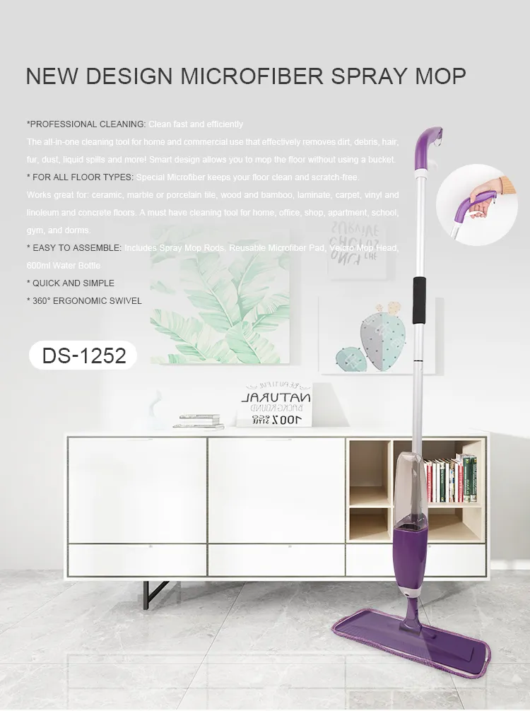 Professional Deluxe Microfiber Floor Magic Spray Mop Easy to Reach Corner Clever Mop