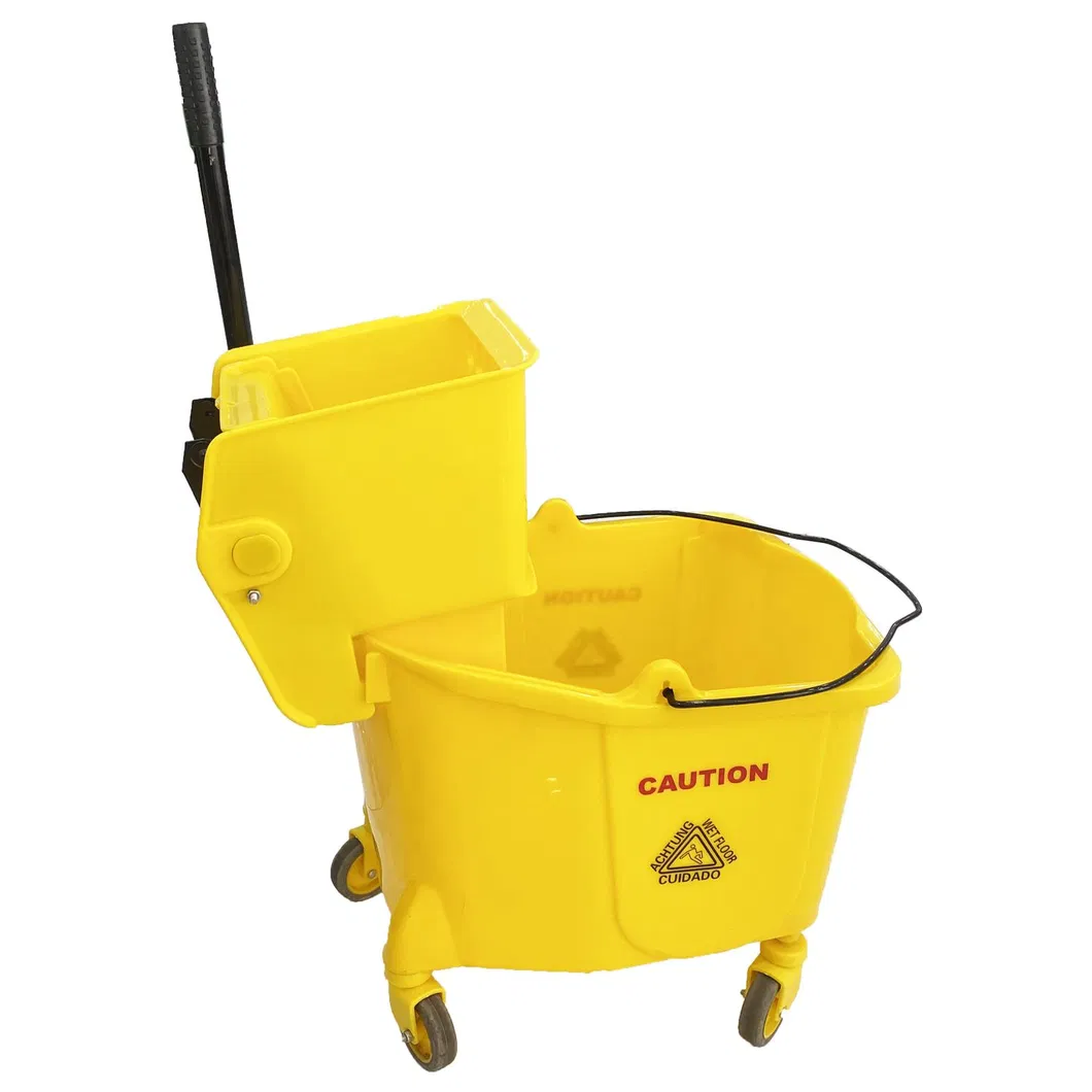 Public Place Industry 20L 24L 32L 36L Plastic Mop Bucket Wringer Cleaning Trolley