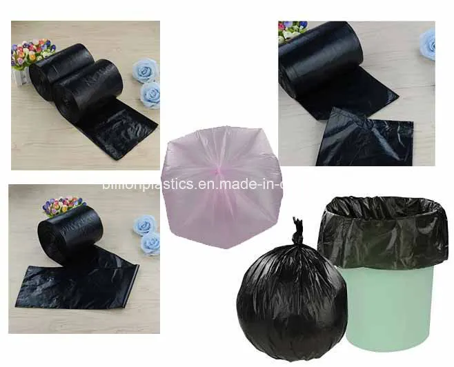 Recycled Roll Plastic Black Trash Bin Storage Garbage Bag