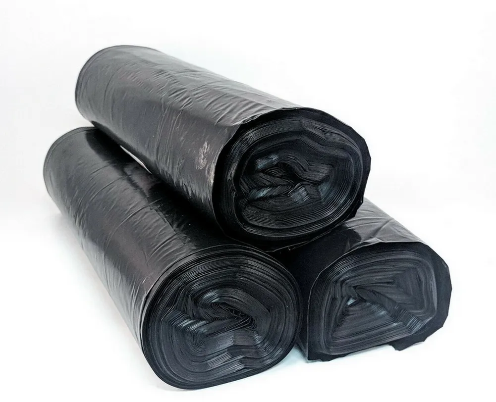 Recycled Roll Plastic Black Trash Bin Storage Garbage Bag