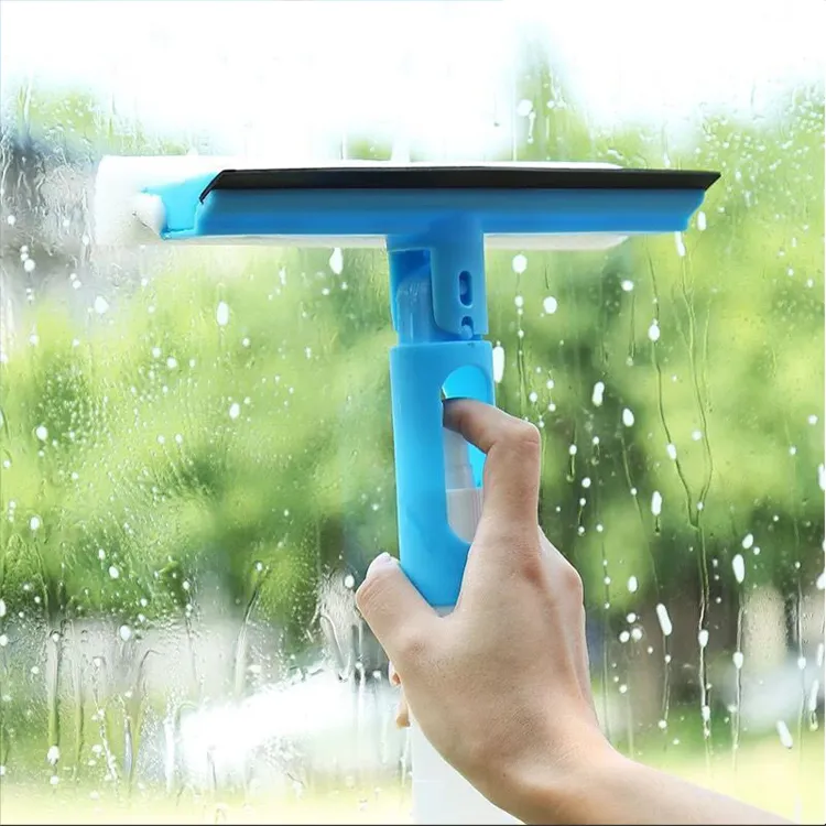 Short Handle Glass Cleaning Brush Wiper Scraper Multifunctional Window Cleaner