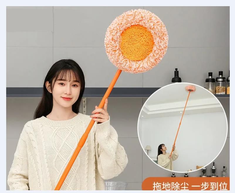 Spin Mop for Ceiling with Chenille Head Telescopic Stick