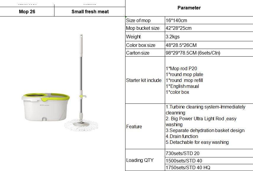 Spin Turbine Wash Device Detachable Design Ss Basket Magic Mop