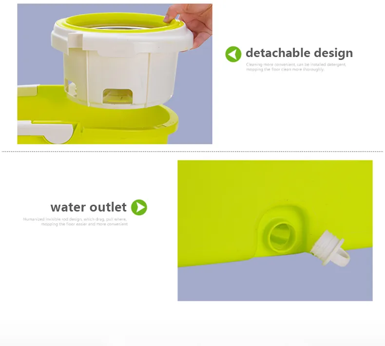 Supermarket Hot Sale Microfiber Flat Squeeze Cleaning Mop with Bucket for All Floors