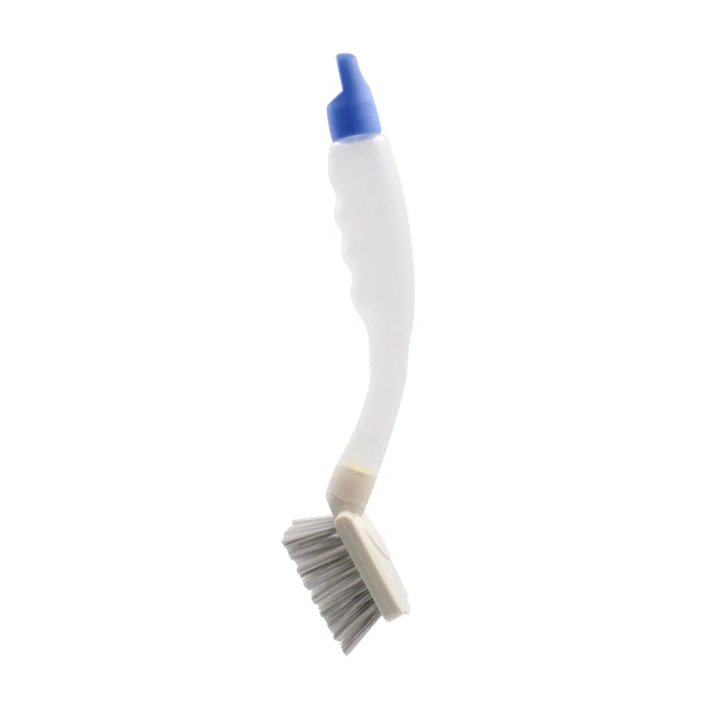 Used for Kitchen Cleaning High Quality Cheap Easily Cleaned Round Dish Brush with Soap Dispenser