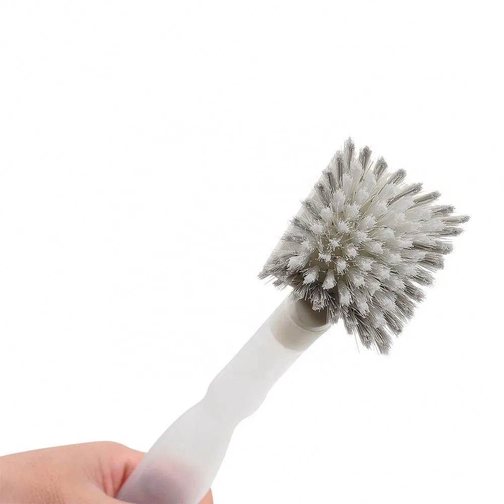 Used for Kitchen Cleaning High Quality Cheap Easily Cleaned Round Dish Brush with Soap Dispenser