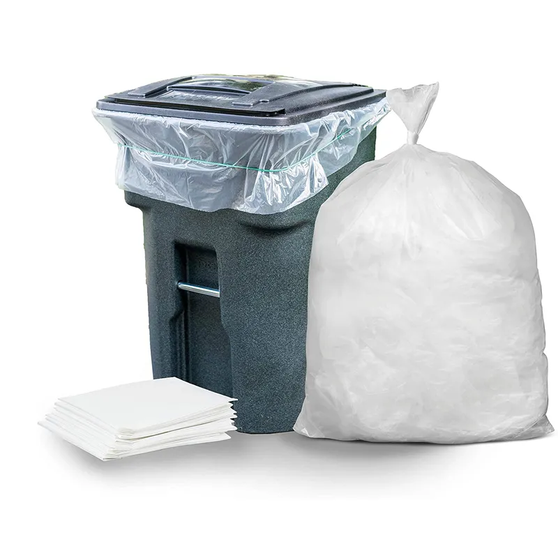 White Clear Large Size Eco Friendly Garbage Bag 13 Gallon