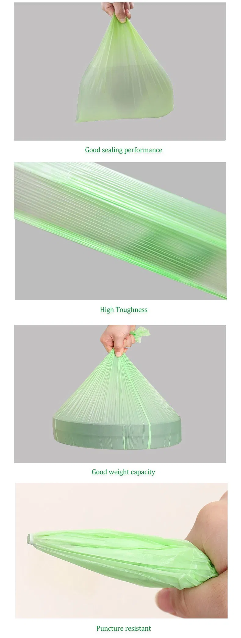 Wholesale 100% Biodegradable Compostable Disposable Plastic Garbage Bags