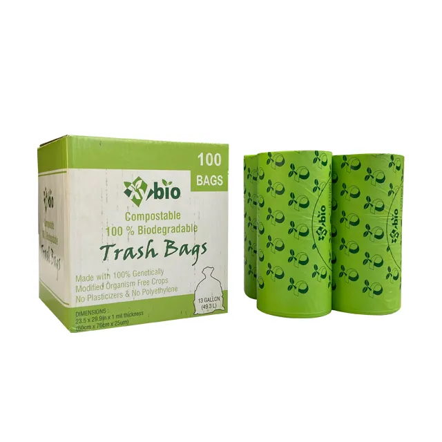 Wholesale Cornstarch Based Eco Friendly Compostable Biodegradable Trash Bags