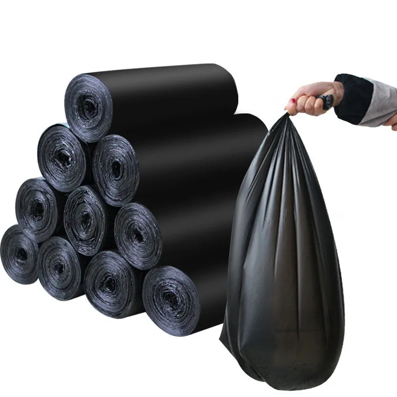 Wholesale Custom HDPE Black Star Sealed Garbage Bag Black in Roll