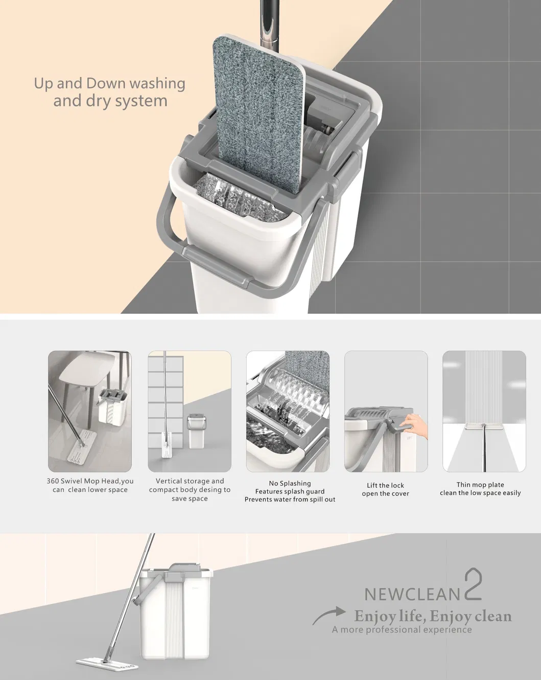 Wholesale Mop Clean Products Cleaning Mop Microfiber Mop Easy Flat Mop 360 Pedal Spin Mop Kitchen Products Floor Mop Bucket Mop Magic Mop